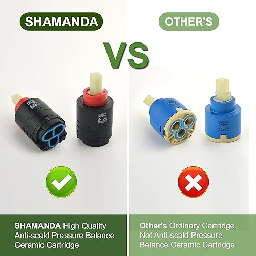 Miniatura 7 de SHAMANDA Grifo de bañera de cascada con pulverizador, relleno de bañera de montaje en pared con ducha de mano, grifo de bañera de una sola manija