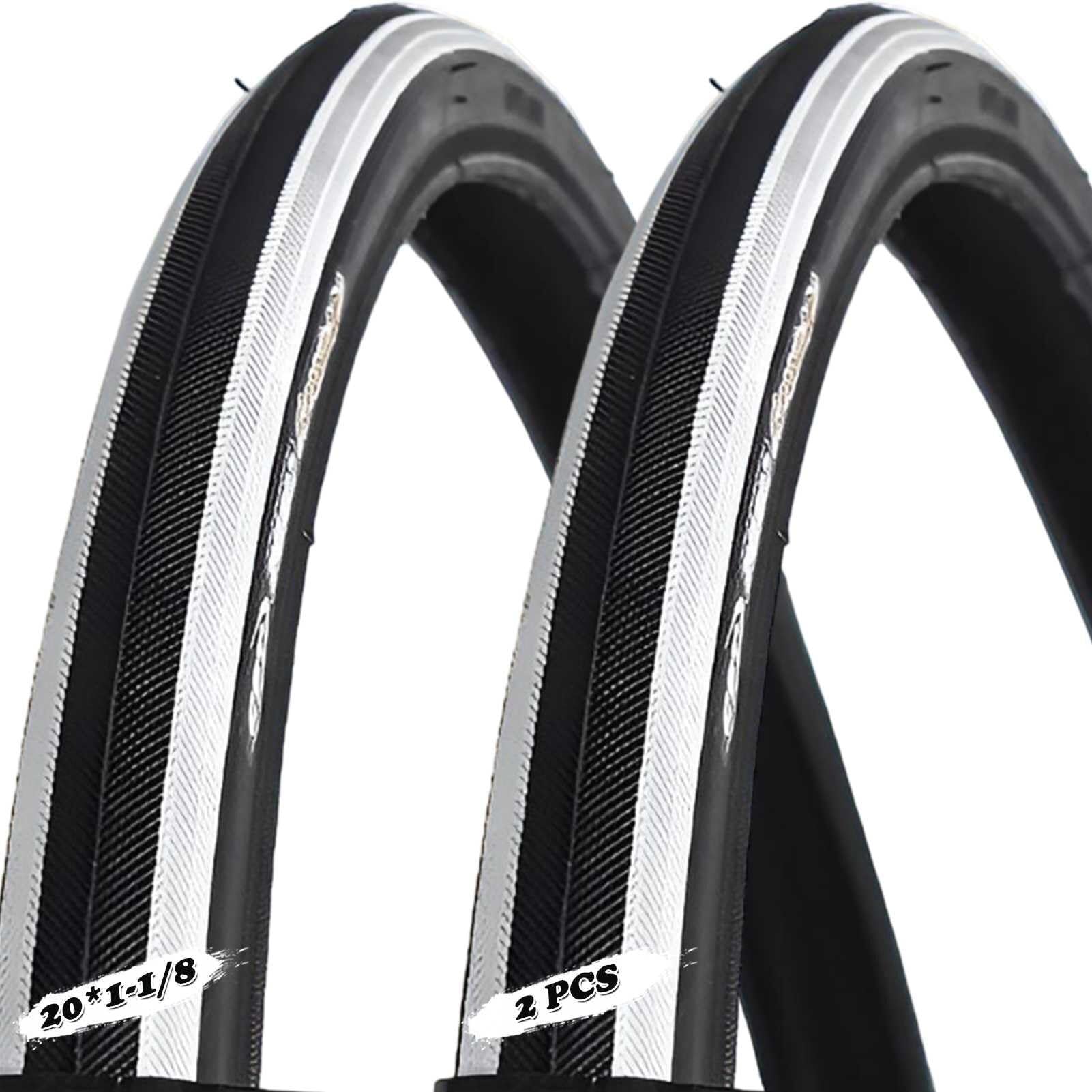 20x1 1/8 Opona Rowerowa, Opona Klinczerska do Roweru 20 Cali 28-451 Tread Droga Ścieżka 80-100 PSI Odporna Na Zużycie Czarna do Codziennych Przejazdów i Rajdów(ホワイト)