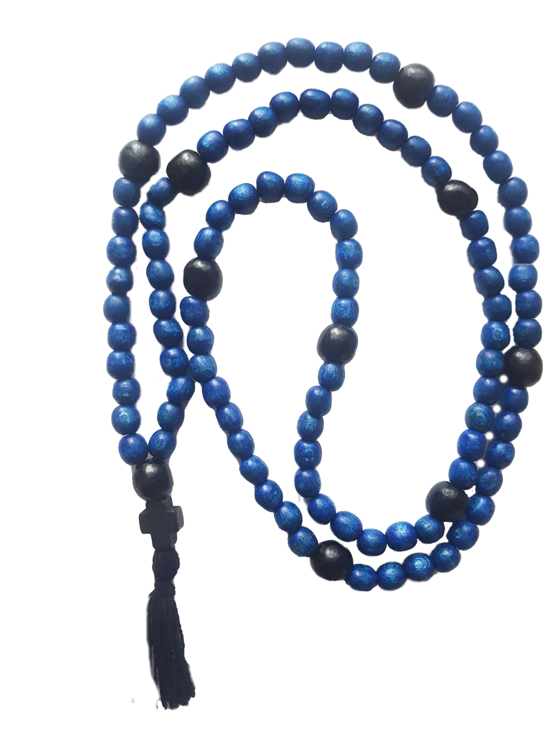 Orthodox Prayer Chotki Christian Wooden Komboskoini 100 Knots Wood Pray Cross Blue