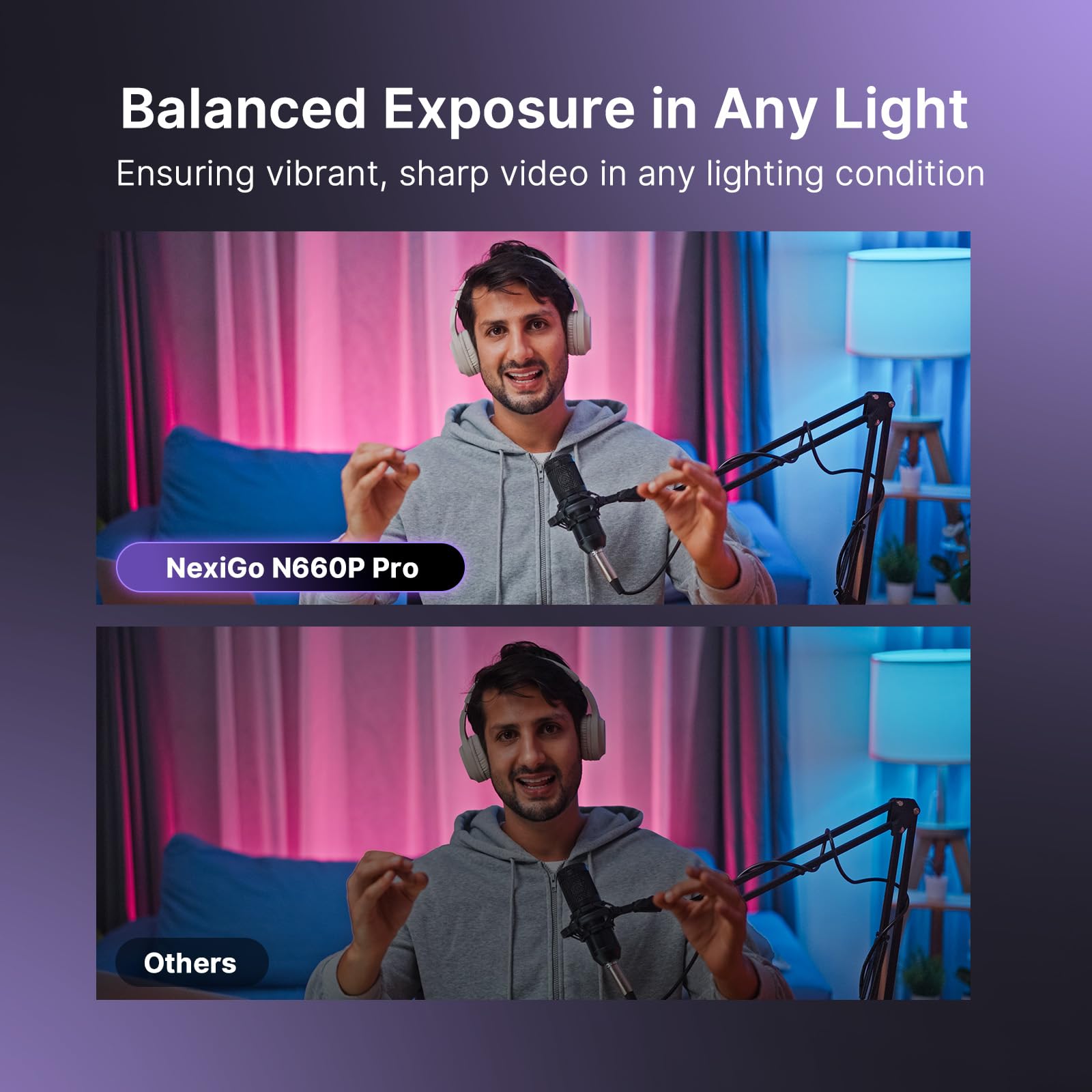 NexiGo N60 1080P Webcam with Microphone, Software Control & Privacy Cover, USB HD Computer Web Camera, Plug and Play, for Zoom/Skype/Teams, Conferencing and Video Calling: 4K Webcam with Cover