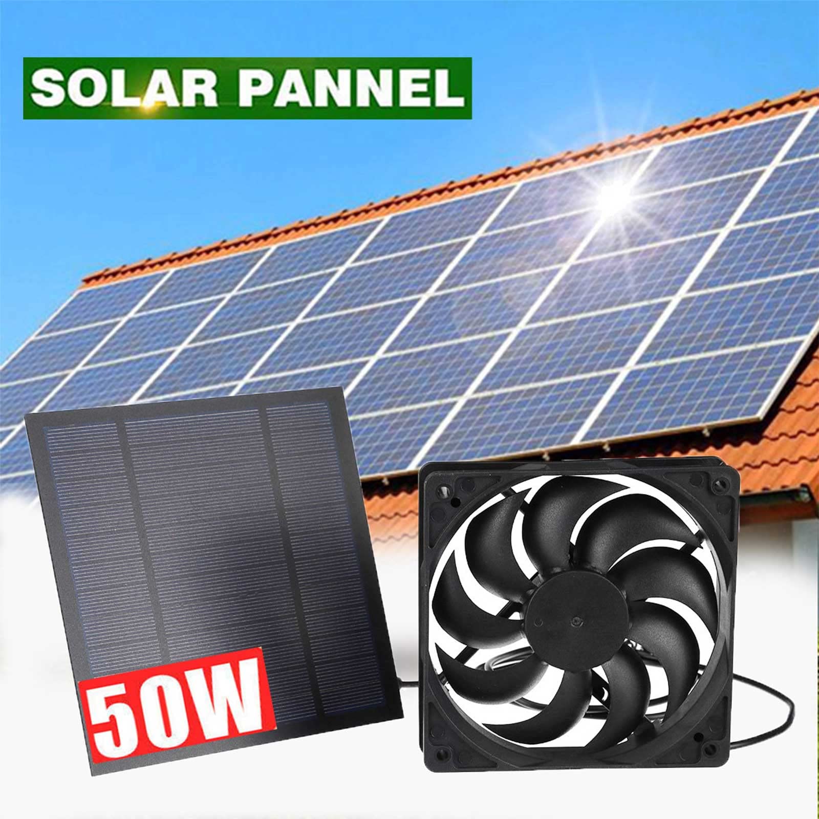 Solar Exhaust Fan 5V 2W Solar Roof Fan Ventilator Loft Vent For