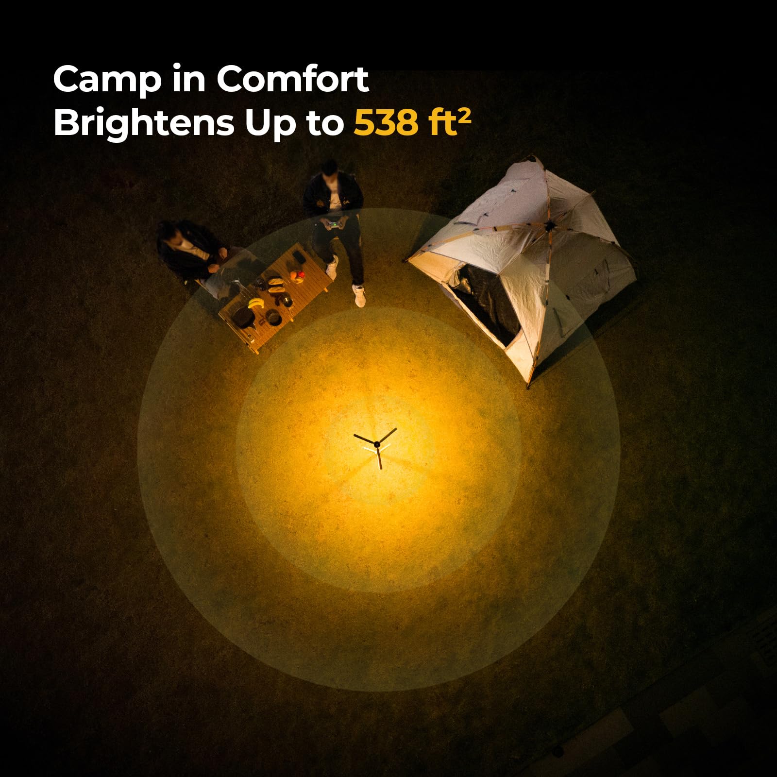 BougeRV Lámpara de Camping 15600mAh, Linterna de Camping Recargable, Altura y Ángulo Ajustables, 4000LM, Impermeable IP54, Linterna para Camping, Viaje y Emergencia, Verde