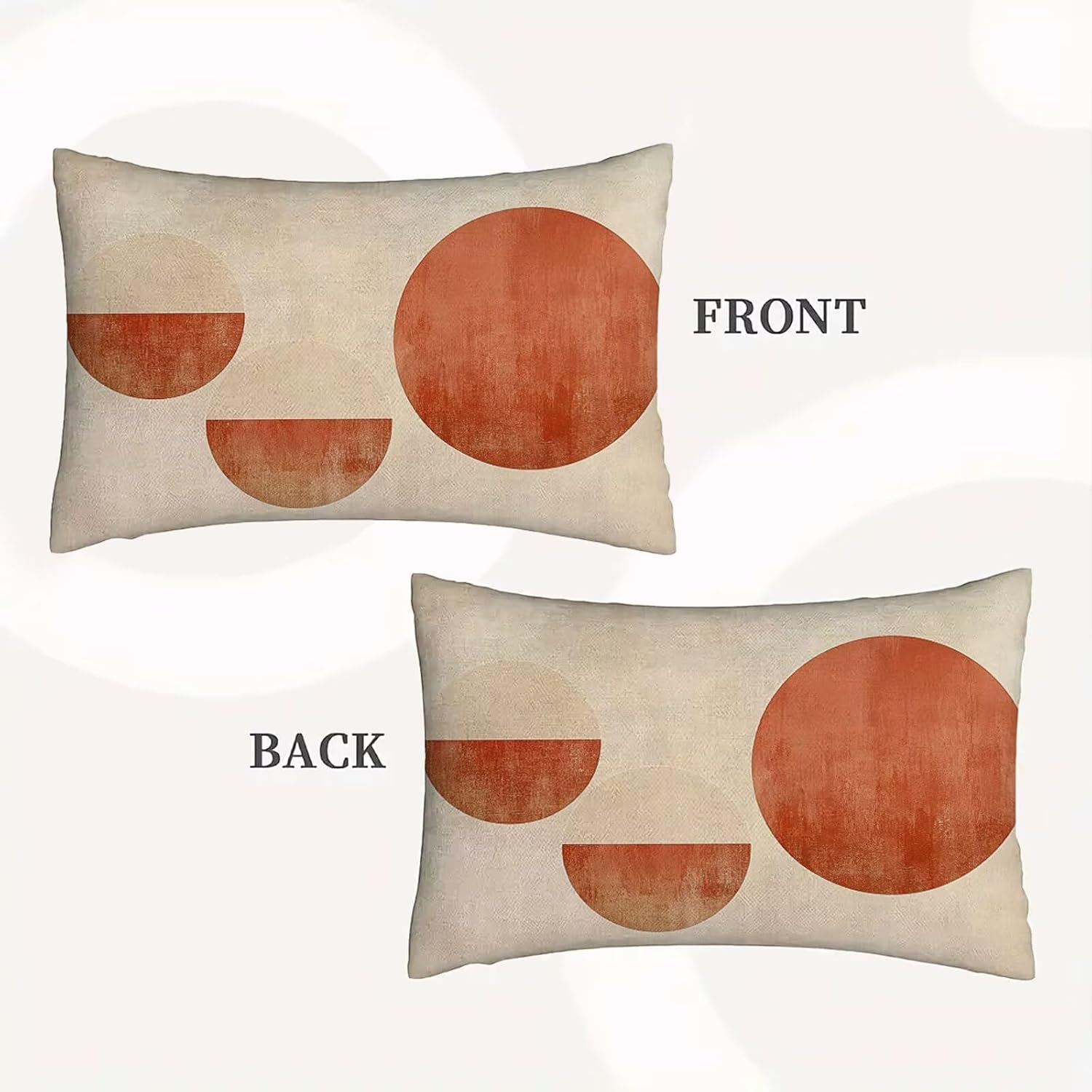 クッションカバーオレンジ 80x100 cm 防水 ベルベット アウトドア クッション 長方形 2枚 両面プリント枕カバー 隠しファ