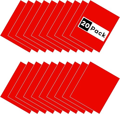 Miniatura 7 de HTVRONT Paquete de vinilos de transferencia de calor HTV rojos paquete de 20 vinilos rojos de 12 x 10 pulgadas para camisetas, vinilo de