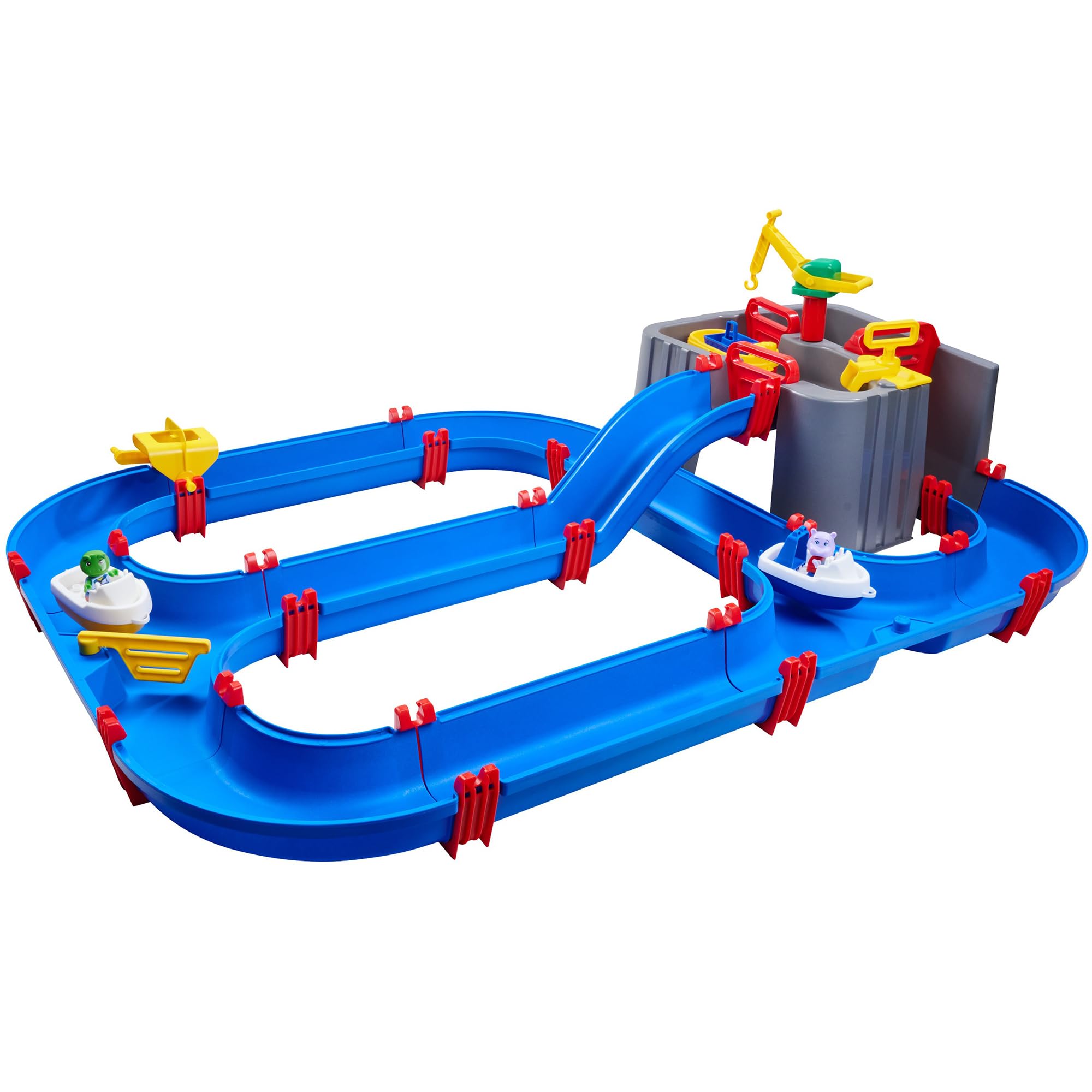 AquaPlay Harbour Wasserbahn – Outdoor-Wasserspiel mit Bahn, Booten und zwei Figuren