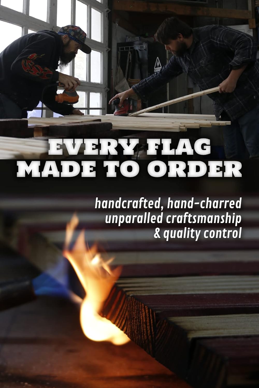 Handmade Wooden American Flag | Wall Art Decor by Buffalo Reclaimed Made in USA (Small (18"x10"), Old Glory, Standard Coating)