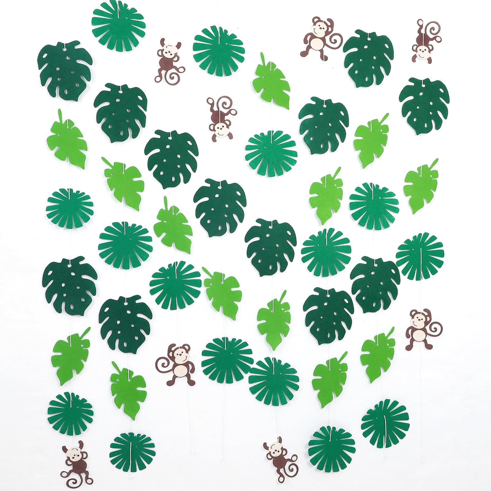 Guirlande de singes et banniere decoration jungle pour fete et anniversaire