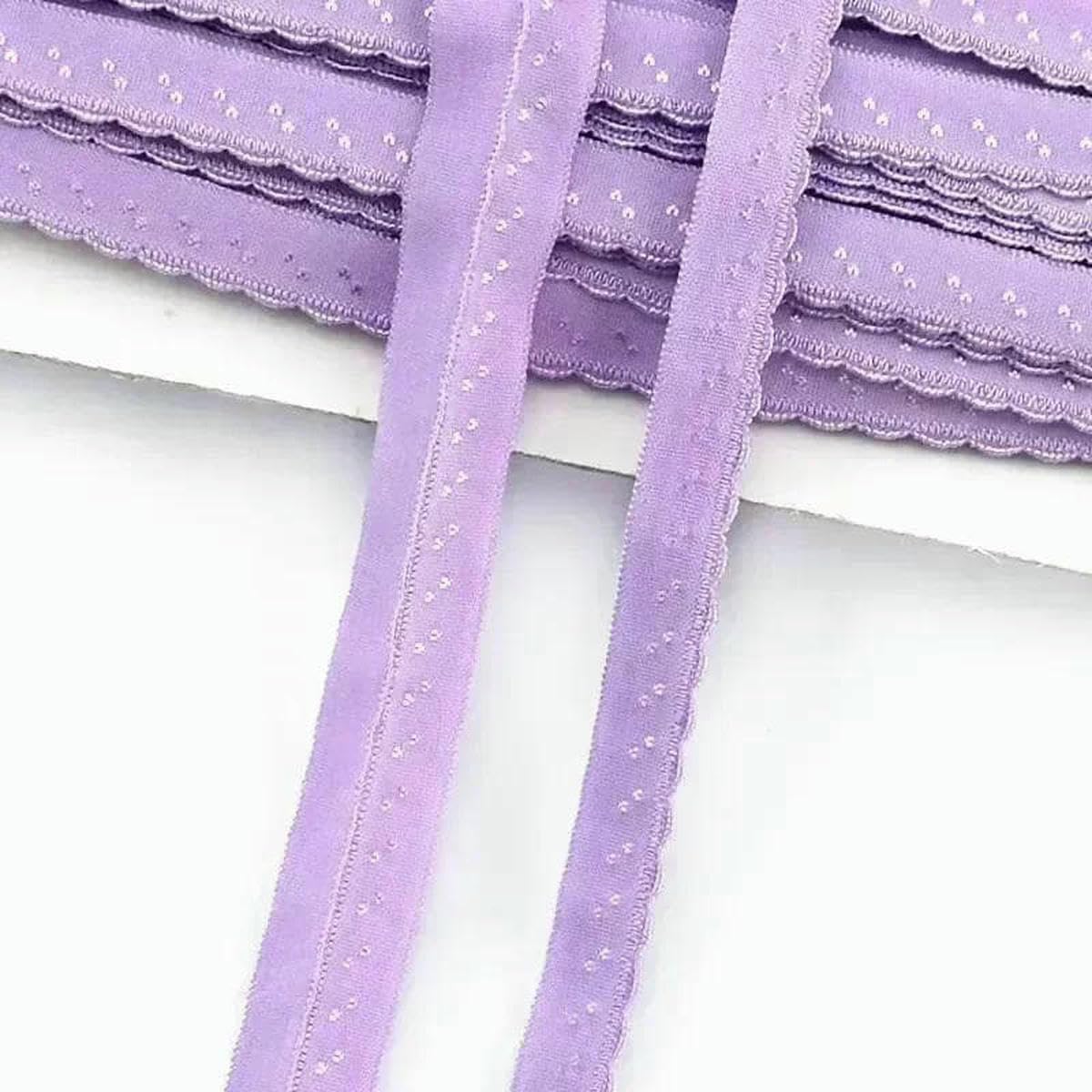 Elastyczna taśma nylonowa, Nylon Elastic Lace Band 11mm For Bra Straps Sewing DIY Multicolor 10-50 meters(LightPurple 11mm,50Meters)
