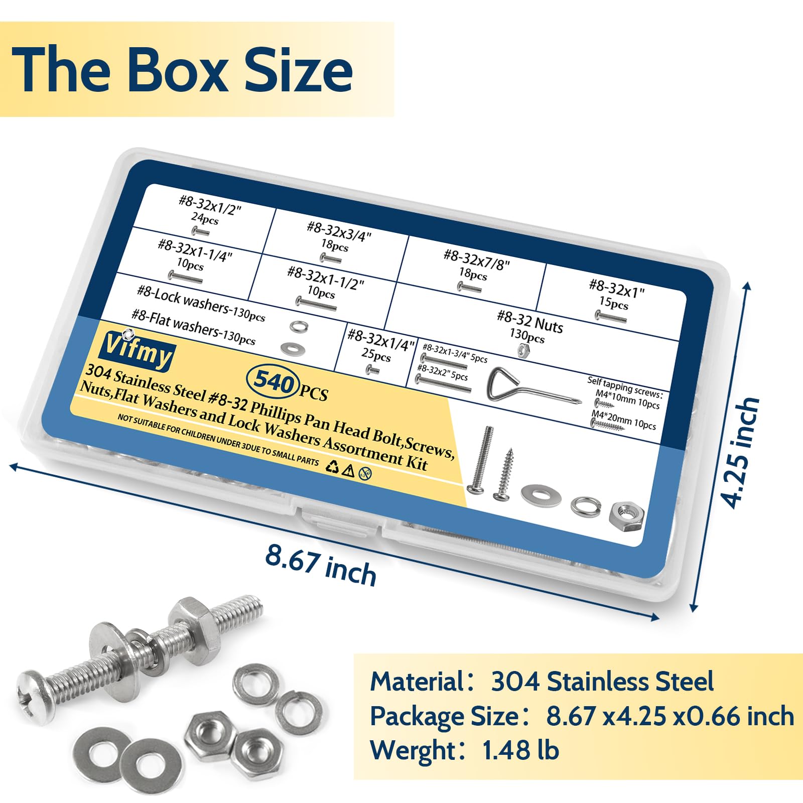 Amazon.co.jp: Vifmy 540ピース #8-32 フィリップスパンヘッドマシン