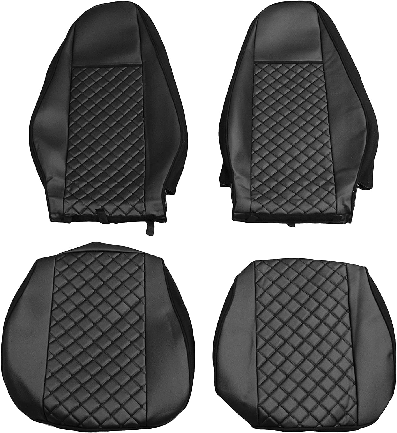Juego de fundas de asiento de piel sintética 1 + 1 para camión – Ajuste para Volvo Fh Euro 6 – Gris