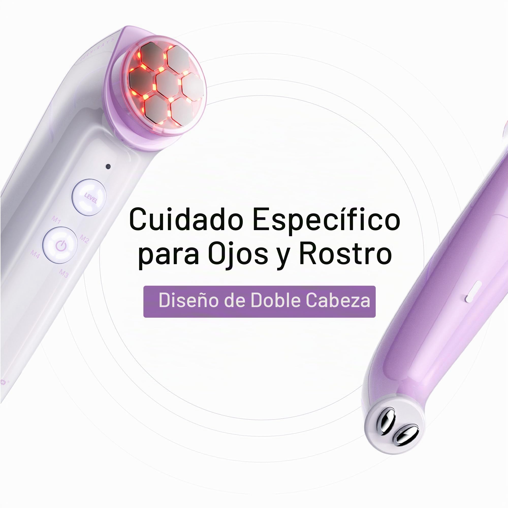 DermRays Dispositivo de belleza multifuncional M1,4 en 1, dispositivo facial de microcorriente para uso doméstico, dispositivo antienvejecimiento, para reafirmar la cara, arrugas, levantamiento