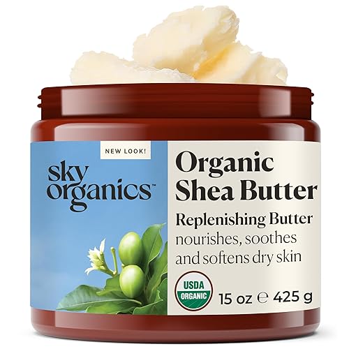 Manteca de karité ecológica por Sky Organics sin refinar 100 pura manteca de cacao prima 16 onzas nutritiva para piel hidratante de curación para