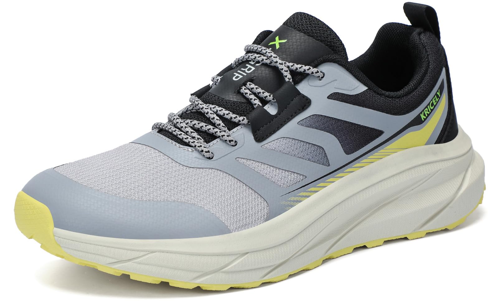 Kricely Scarpe Testa Larga Trail Running Uomo Scarpe da Corsa su Strada Trekking Sneakers Leggere Scarpe Camminata Sportive Outdoor