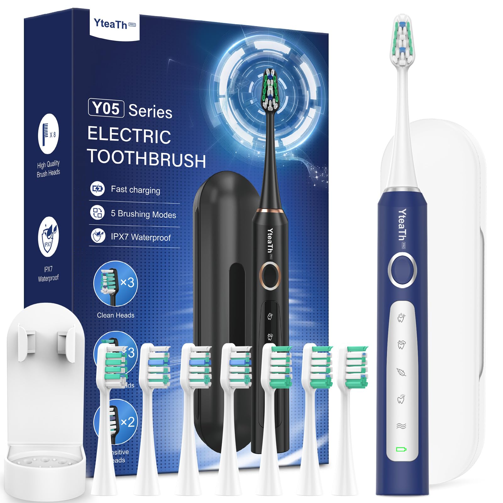 Sonic Electric Toothbrush for Adults - Sonic Toothbrushes with 8 Toothbrush H