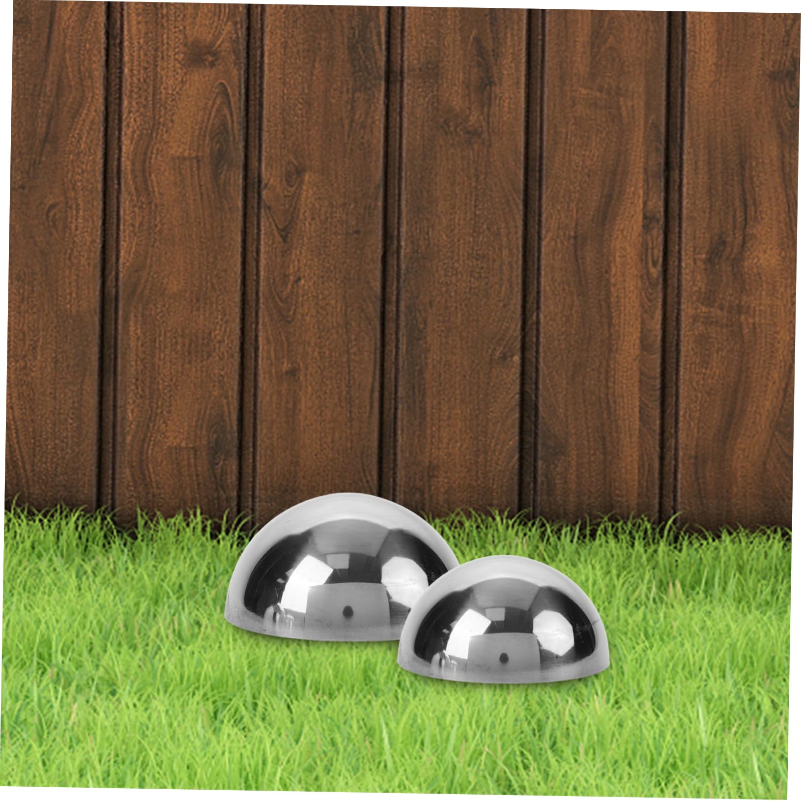 Abaodam 12 Palline Acciaio in Acciaio Inossidabile, Semisfera Decorativa Riflettente per Giardino Esterno, 5 Diametri Assortiti, 12 Pezzi