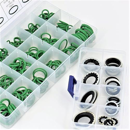 Miniatura 5 de Kit de arandela de puerto AC y junta tórica de nitrilo  30 juntas de repuesto de sello unido (1) + juego de 270 piezas de juntas tóricas (1)  para