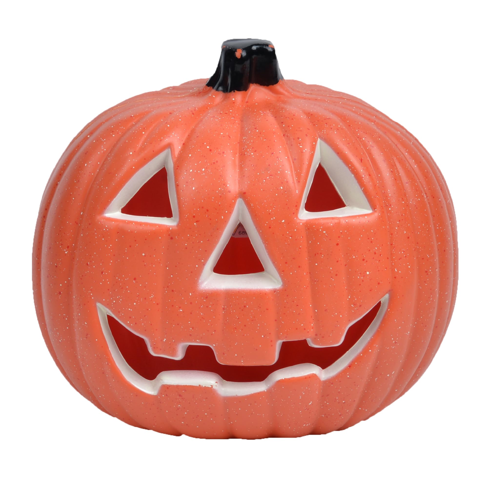 Figurine de citrouille ronde éclairée avec éclairage LED d'Halloween