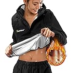 Junlan Sauna Suit for Women Sweat Jacket Gym Workout Vest Sweat Suits for Women (A.Black Tops Only,4X-Large)