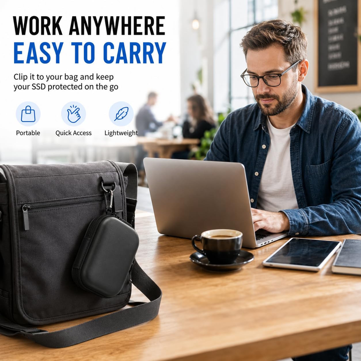 ANKHOH Custodia da trasporto compatibile con SSD portatili Crucial X10/X9 Pro 4TB/2TB/1TB, unità disco rigido esterno a stato solido, adatta per cavo USB-C (solo scatola)