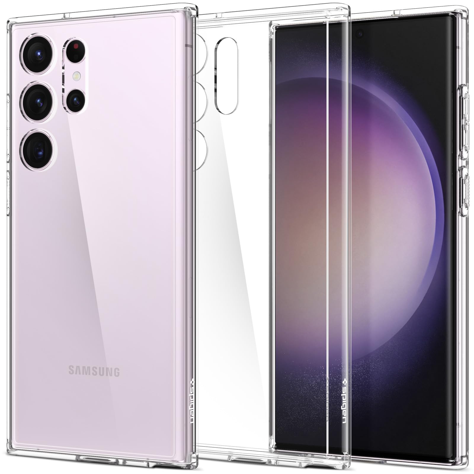 Spigen Galaxy S23 Ultra Case, Clear [SC-52D | SCG20] TPU Bumper Case, Dual Layer Construction, US Military MIL Listed, Shockproof, Scratch-Resistant, No Yellowing, Wireless Charging Compatible, Ultra