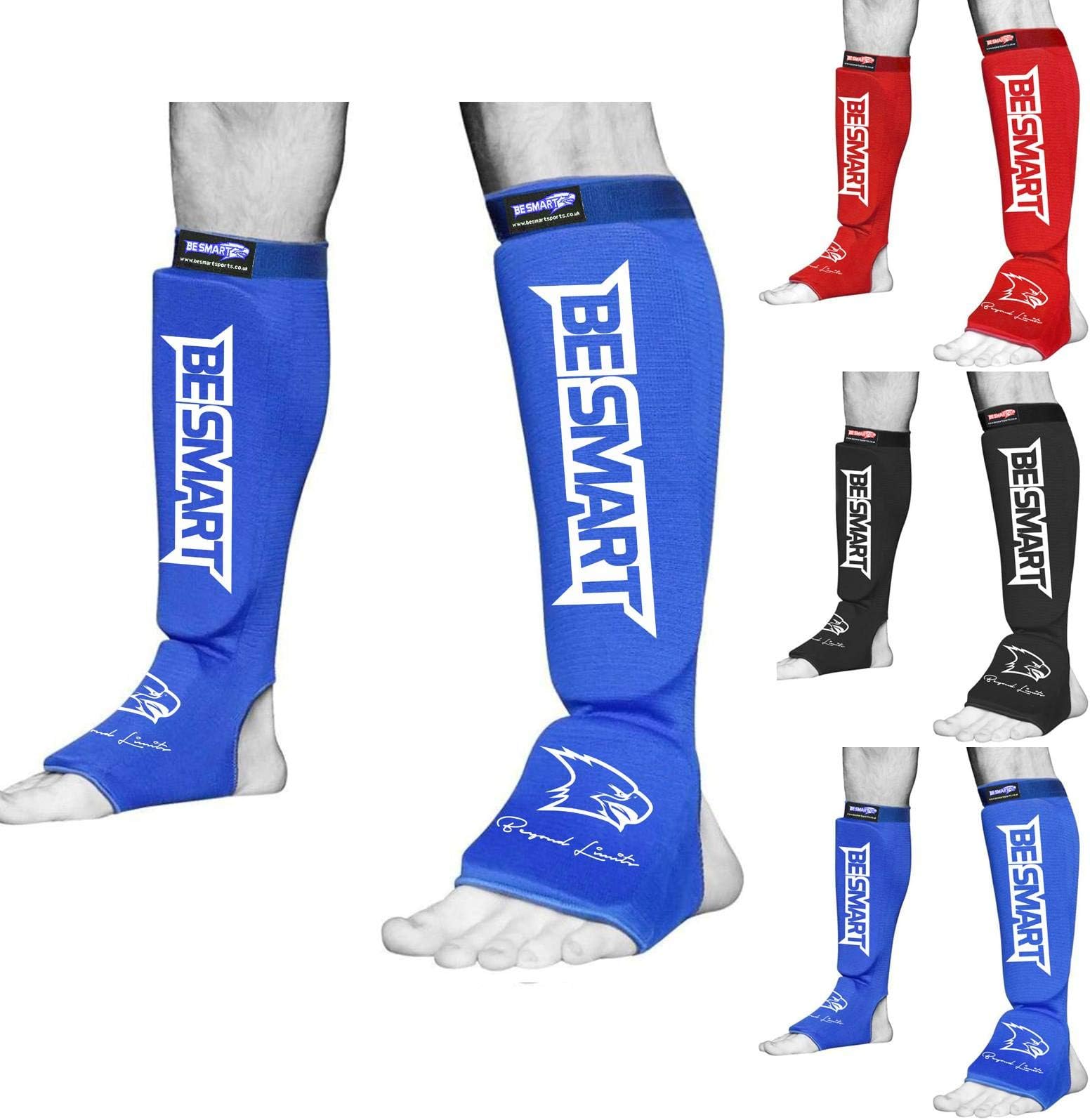 BS Shin Instep Pads MMA Leg Foot Guards Muay Thai Kick Boxing Guard Protector G