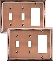 Vista 95 de Paquete de 2 cubiertas de placa de interruptor de luz de doble palanca, cubiertas decorativas de placa de doble interruptor Pearls, placa de pared