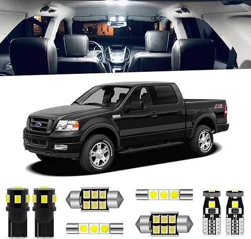 Kit de luces LED interiores F150 de 13 piezas para Ford F-150 2004 2005 2006 2007 2008 blanco 6000K paquete de iluminación LED interior + luces de