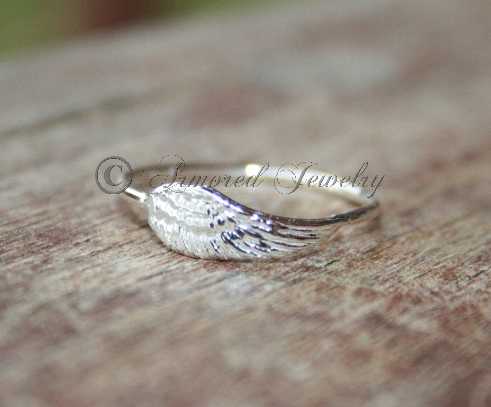 Angel wing ring 2 - Sterling silver Angels