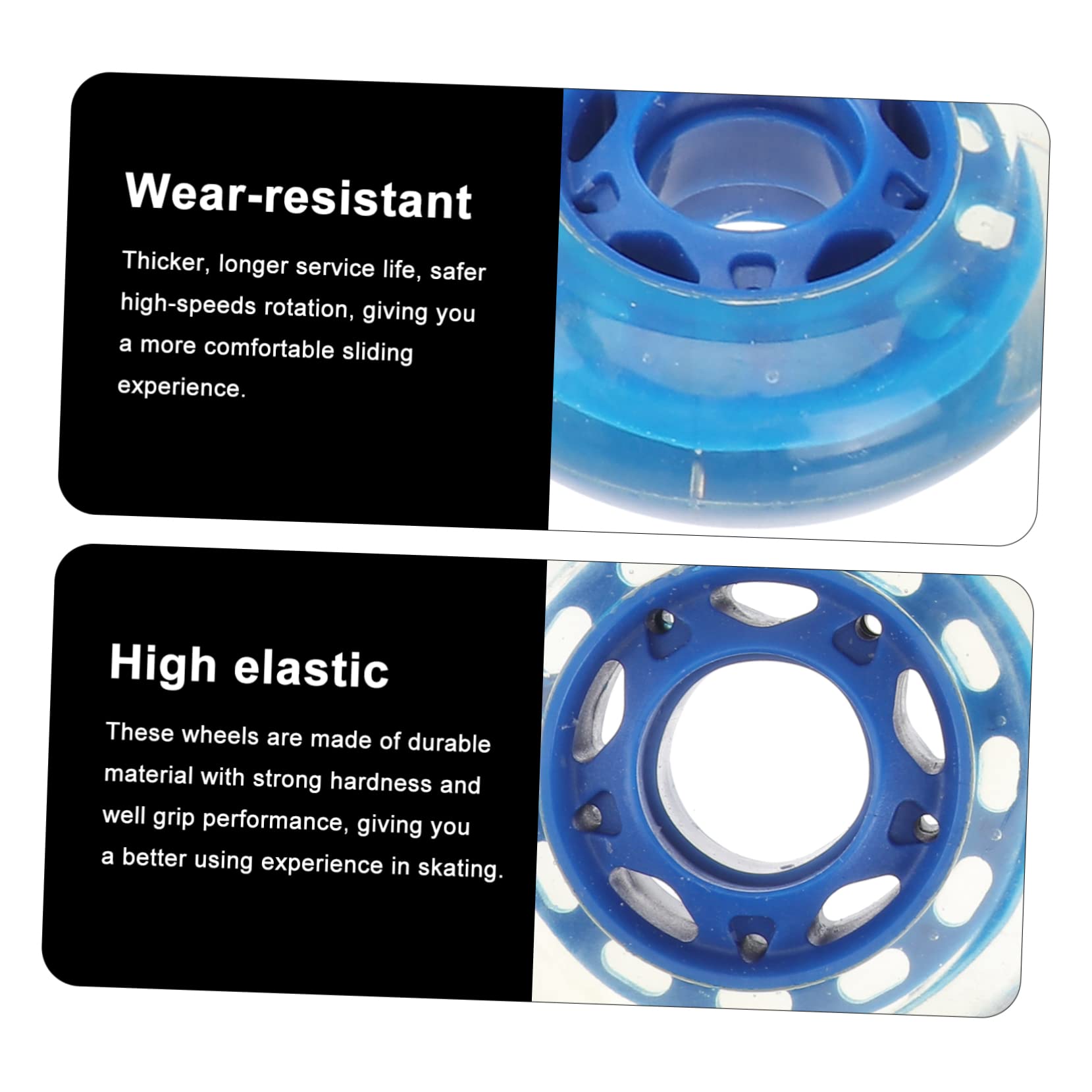 Abaodam Skating Shoes Replacement Wheels 4 Pack 70mm Pu Decorative Wheels Wear-resistant for Daily Practice