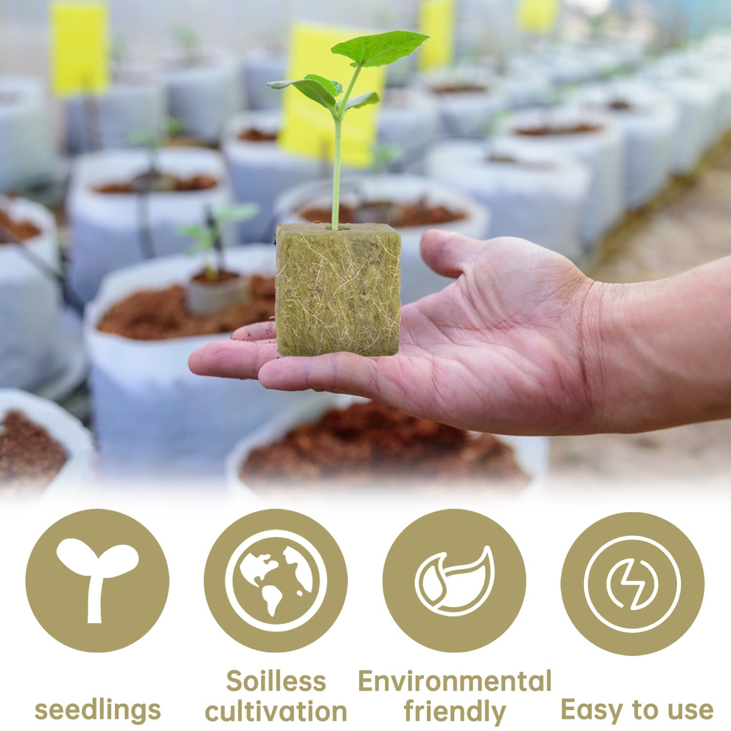 28 Cubi Lana Di Roccia Per Idroponica - 4x4x4 Cm, Per Talee E Germinazione, Senza Suolo