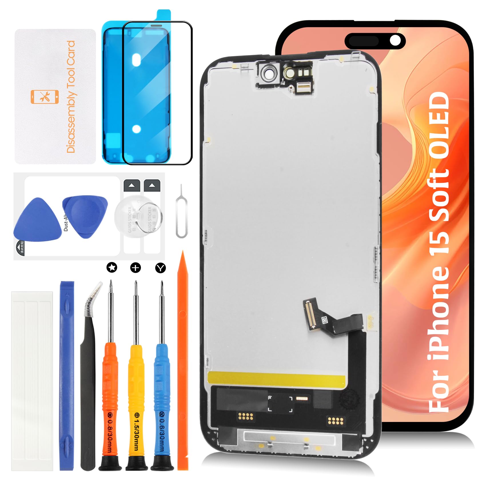 Amazon.co.jp: Olivechard ソフトOLEDスクリーン交換用 iPhone 15 6.1