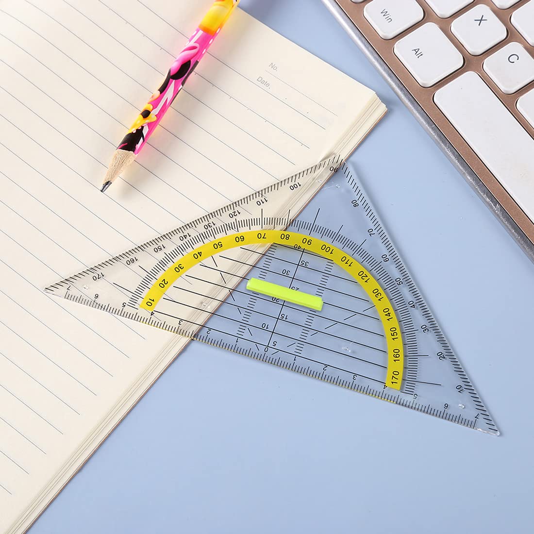 Lot 10 Triangles Géométrie Transparent - Équerres Flexibles Pour Dessin, Étudiants Et Designers