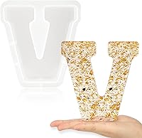 Vista 10 de Gartful Moldes de letras grandes de 7 pulgadas para resina, molde de resina epoxi del alfabeto mayúscula M 3D, moldes de letras de resina gruesa