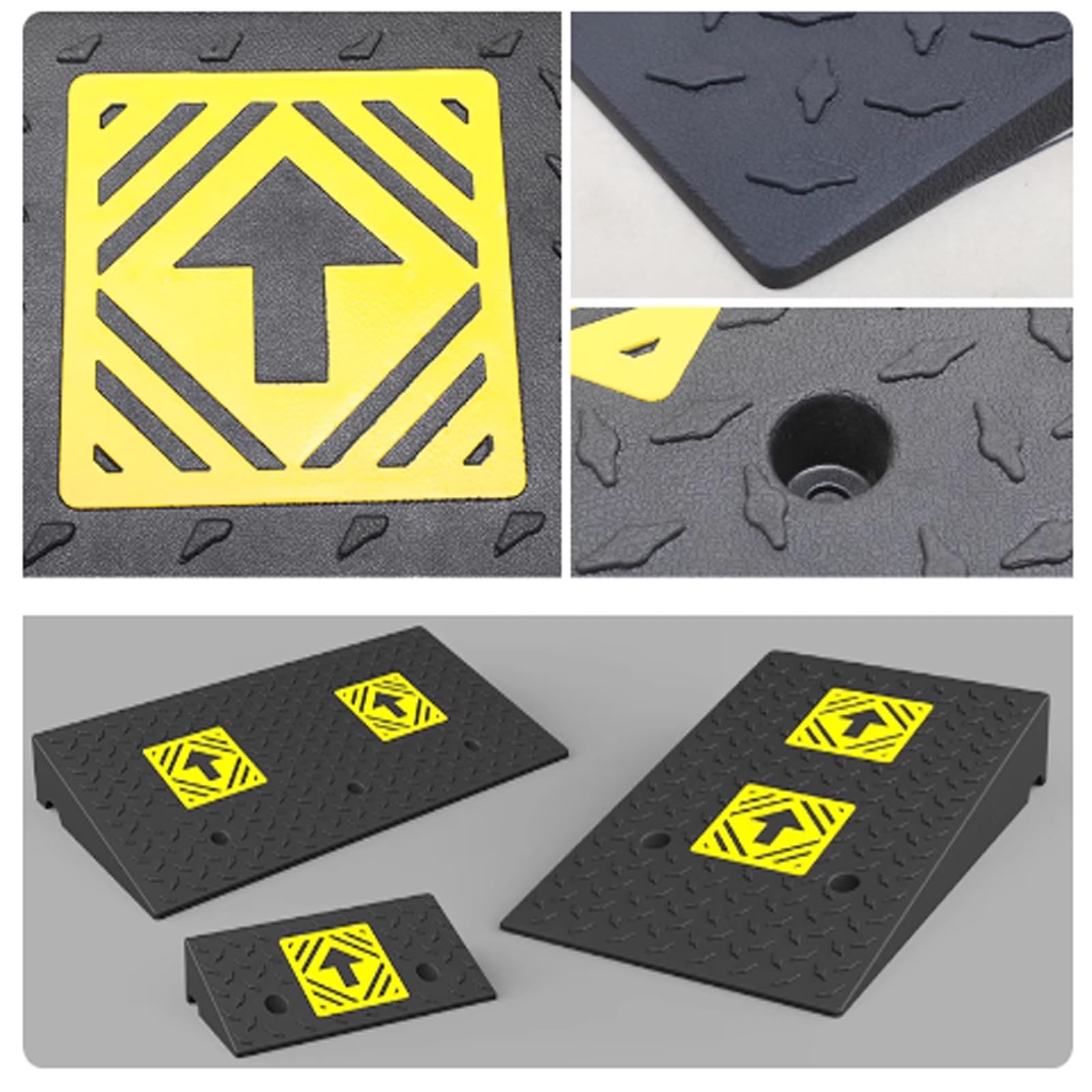 Rampas De Acceso Resistentes, Rampas De Pendiente, Rampas De Acceso Resistentes, For Motocicletas, Automóviles Y Sillas De Ruedas.(100 * 25 * 5cm/39.4 * 9.8 * 2in)