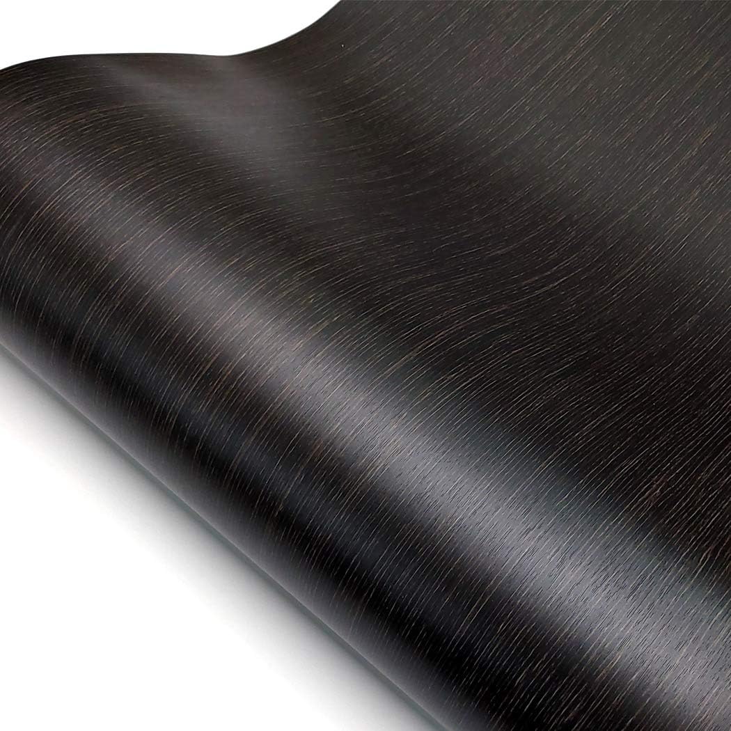 RoyalWallSkins Black Wood Grain Look Peel and Stick Wallpaper, Decorative Self-Adhesive Faux Film Countertop Backsplash (Bendeghe IWL77039HH)