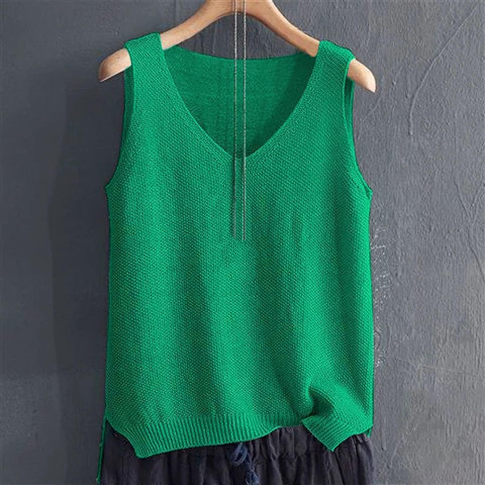 Camisola de seda de hielo para mujer, talla grande, camiseta sin mangas para mujer