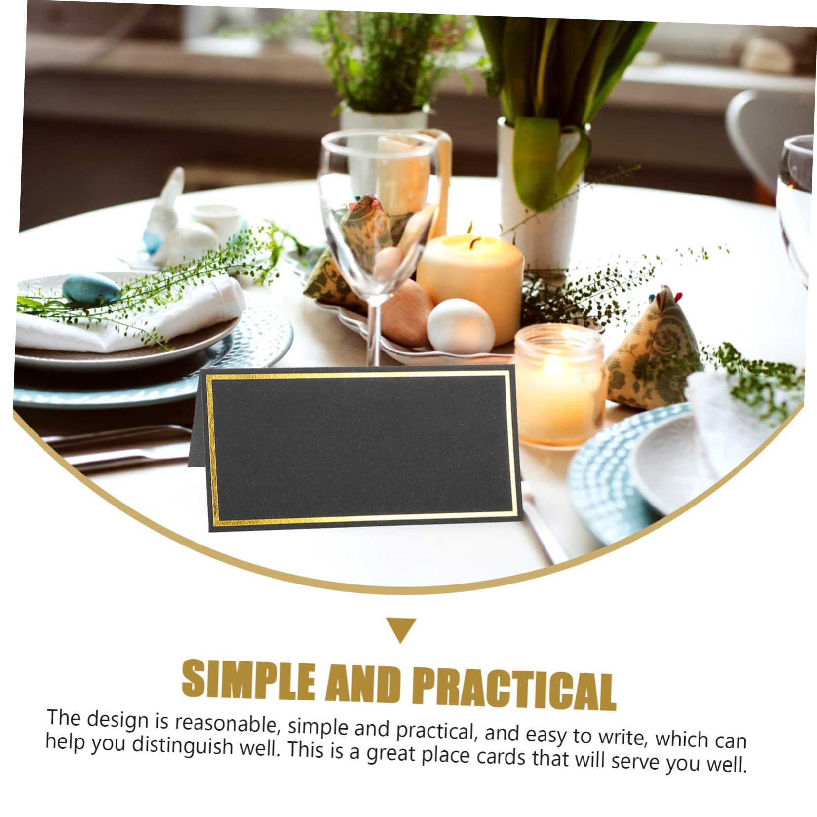 STOBOK 150stücke Elegante Platzkarten Mit Goldfolienprägung Für Hochzeiten Feste Und Bankette Blanko Tischkarten Für Gäste Mit Stilvollem Design Für Personalisierte Namensschilder