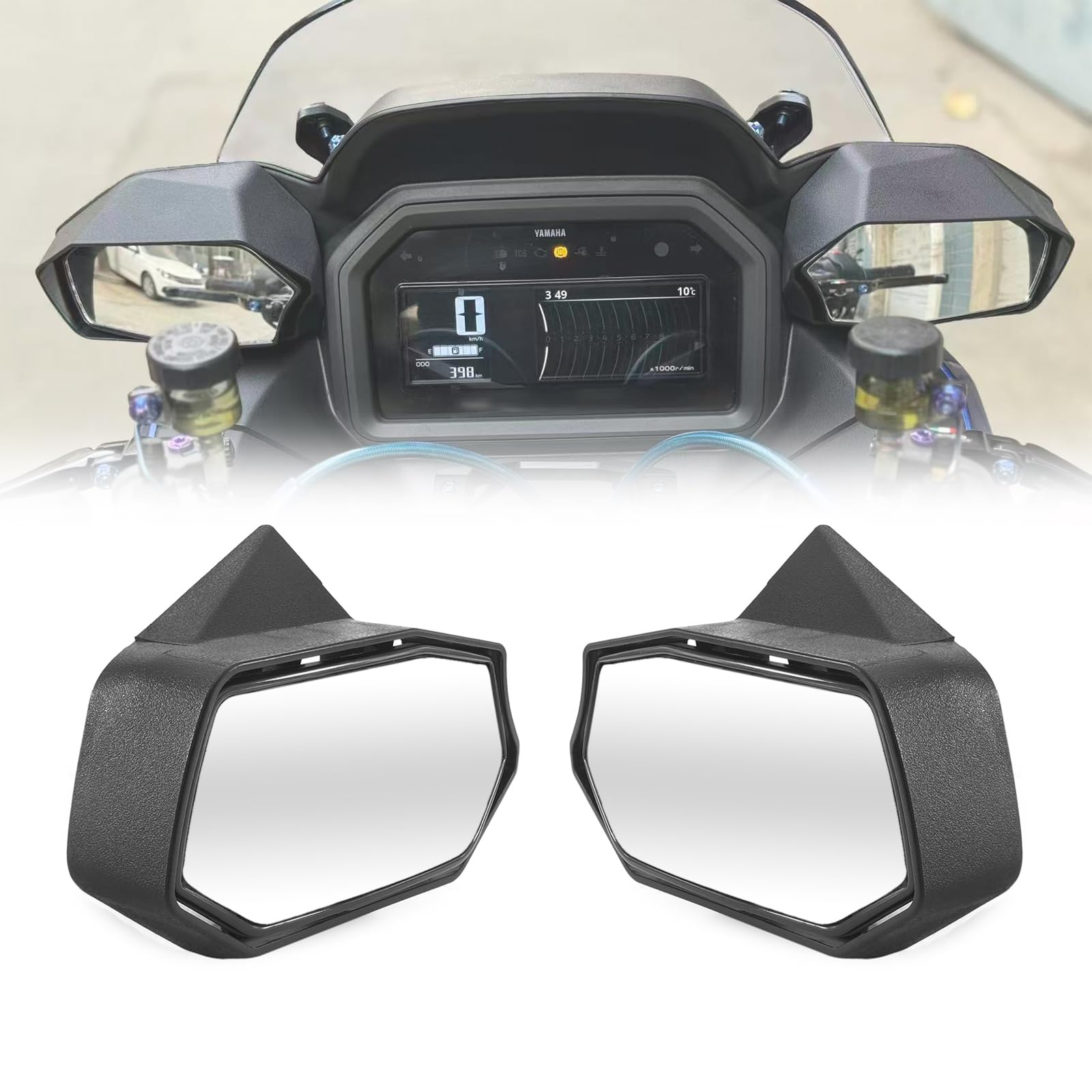 Specchietto posteriore HEINMO compatibile con XMAX X-MAX 300 V3 2025 2026 Modifica specchietti laterali con lente convessa bianca