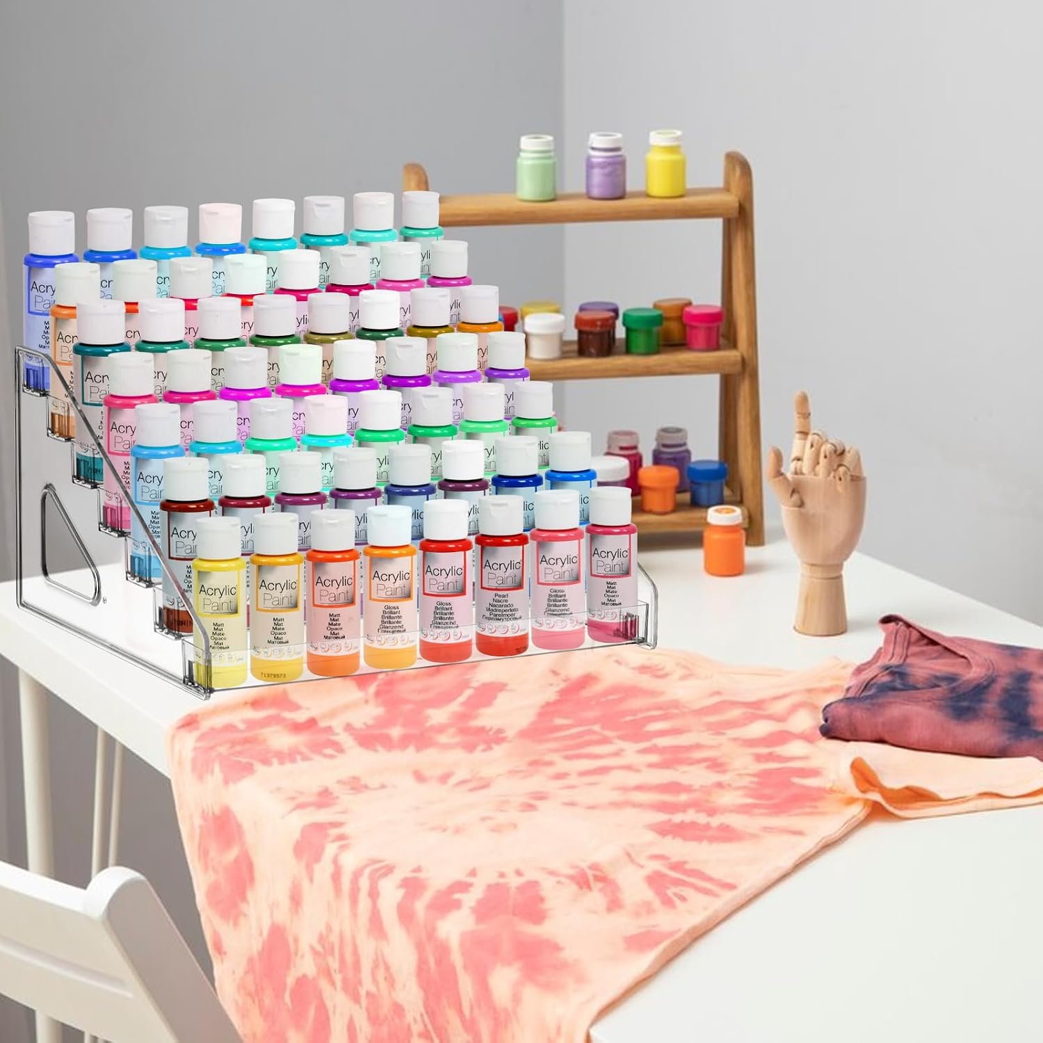 7 Layer Acrylic Paint Organizer Clear Craft Organizer Rack Model Display Shelf Compatible with Citadel Paints, Others