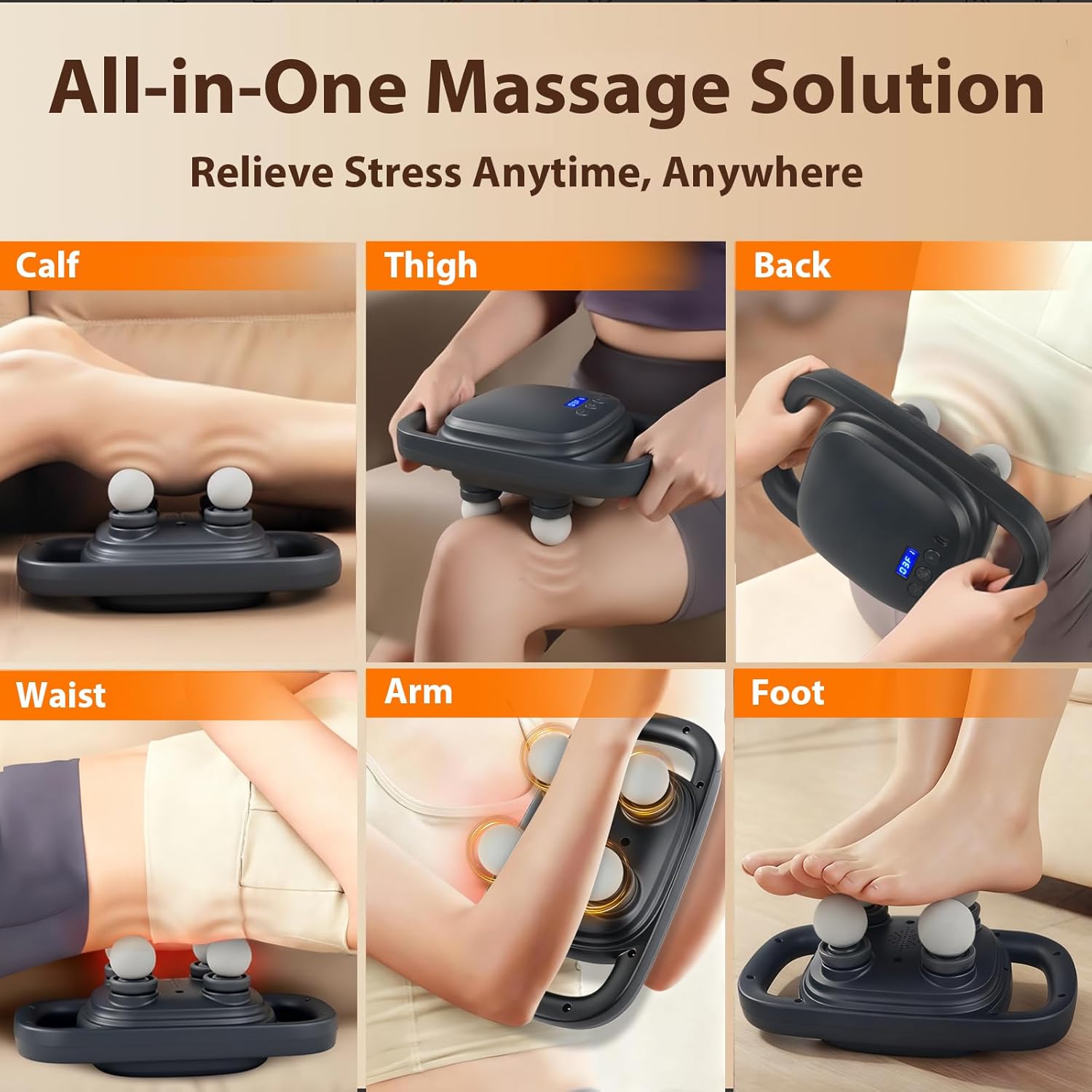 4 Head Massage Gun,Update 25W Powerful Motor for Deep Tissue Percussion Massager with 99 Intensity Levels for Neck, Back,Shoulders, Legs Pain Relief & Recovery - Image 6