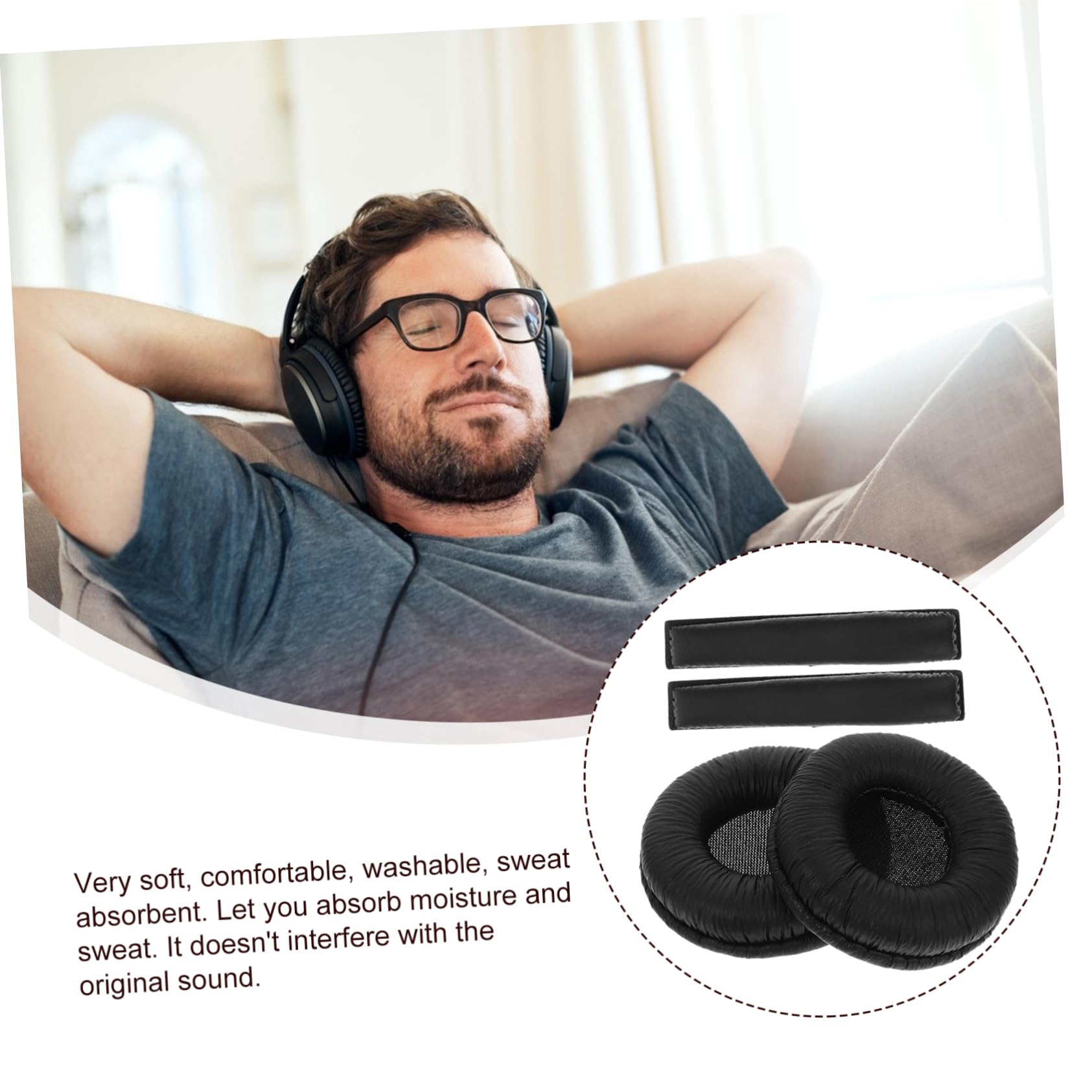 Mikikit 5sets Cuscinetti Per Cuffie Spugna Sostituzione Facile e Leggera Compatibili Con Vari Modelli Per Migliorare Comfort e La Durata Delle Cuffie