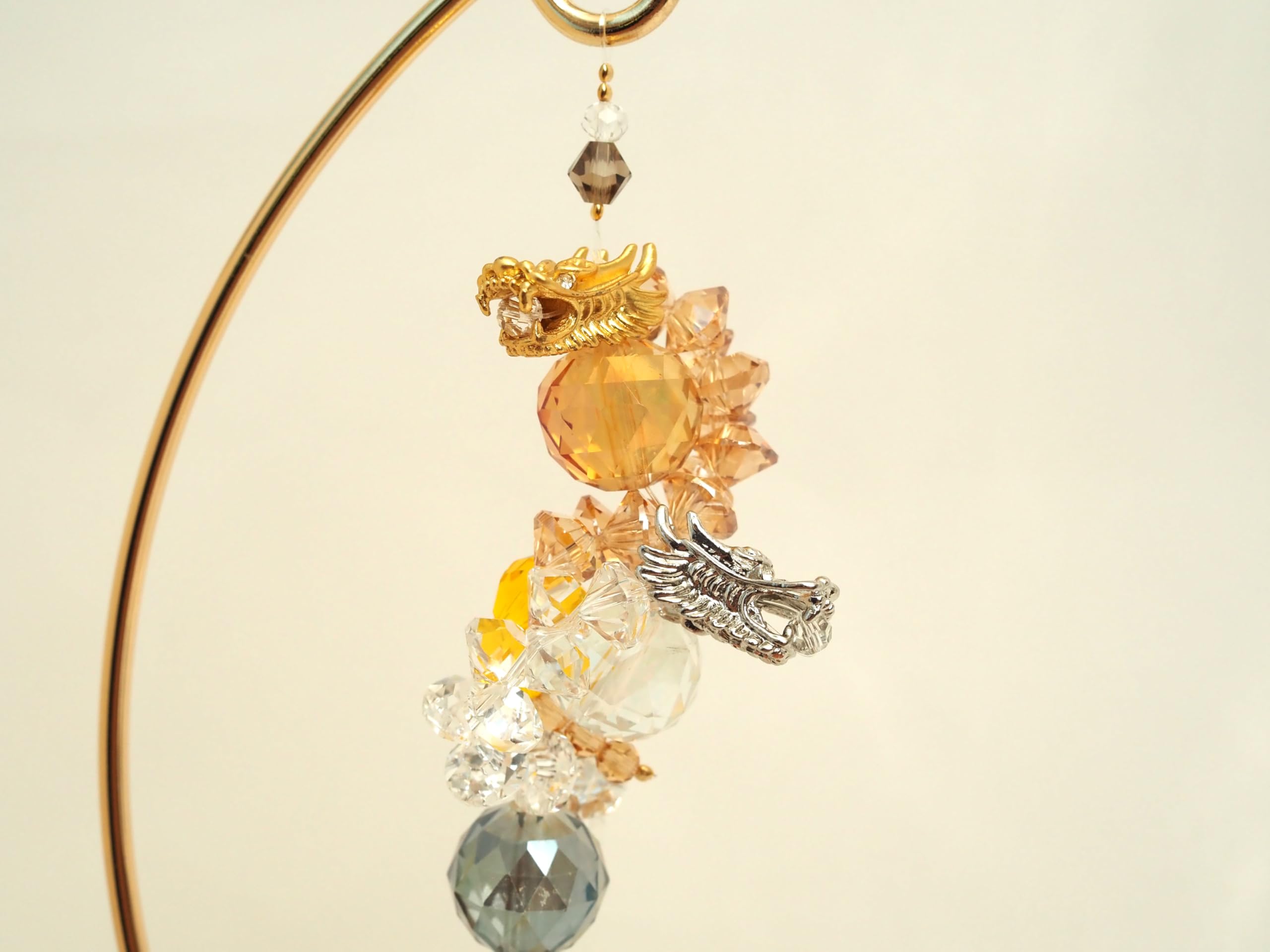 Amazon.co.jp: RELIGHT サンキャッチャー スタンド 付き 双龍 陰陽