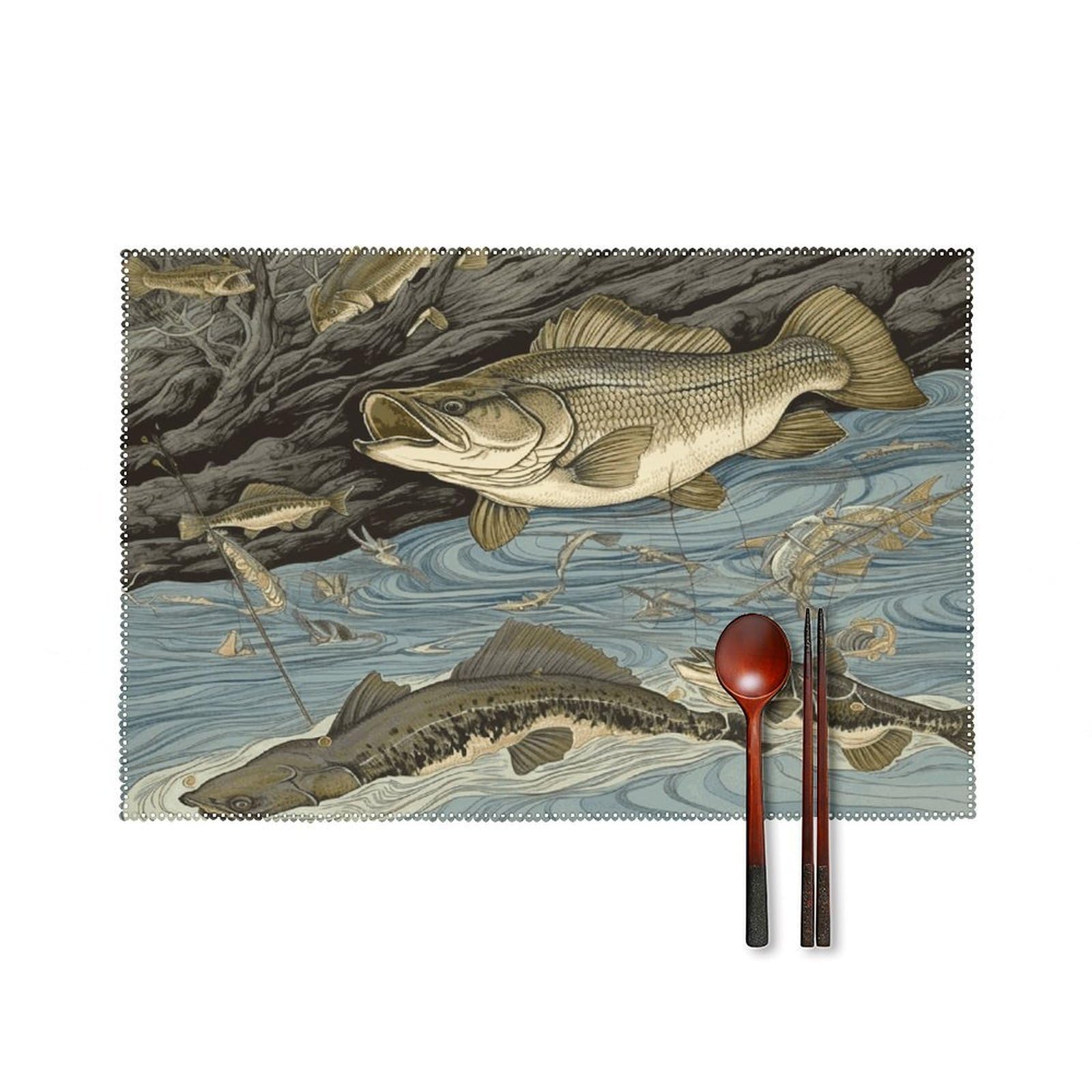 Fodpand Style Fishing Placemats Set Of 4 Place Mats Table Mats
