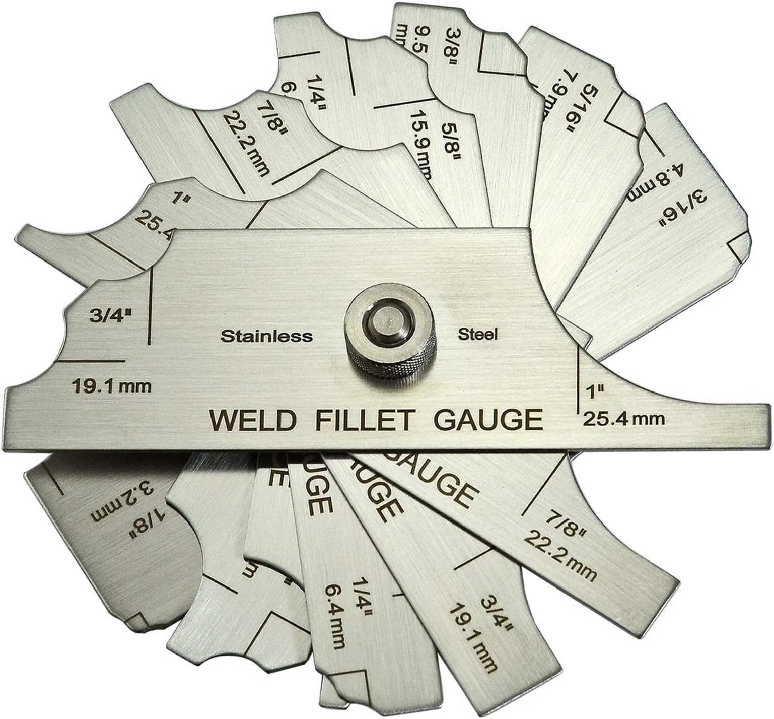 THE WHITE SHOP Fillet Weld Set Gage MG-11 Gauge Depth Gauges Welding Inspection Test Ulnar Marks Metric & Inch Checking Fillet Leg and Throat Size