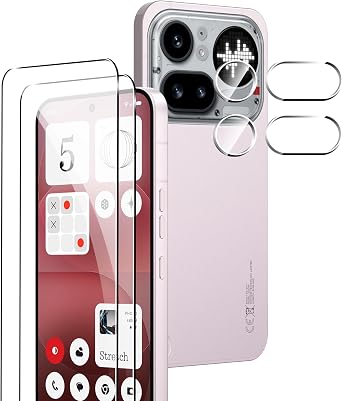 for Nothing Phone 4a Pro Screen Protector, [2+2 Pack] Tempered Glass Screen Protector+Camera Lens Protector,9H,Bubble-Free,Anti-Scratch