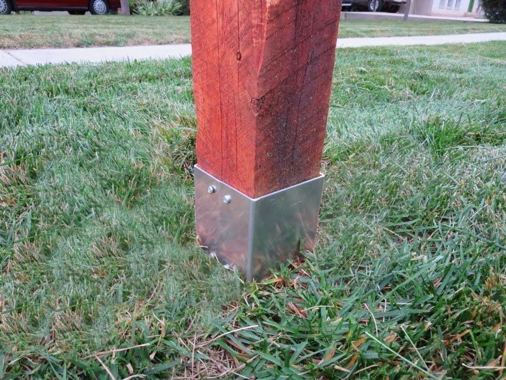 4x4 (3.5 x 3.5) Mailbox Post Protector Guard (Mill Finish) - Wood Post Trimmer Shield