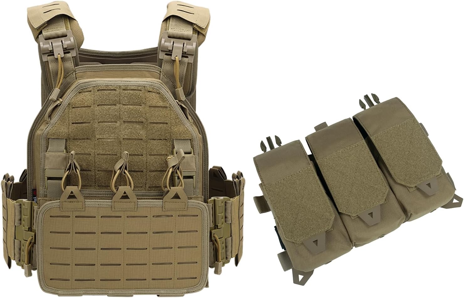 YAKEDA Weighted Vest combined with Triple Mag Pouch