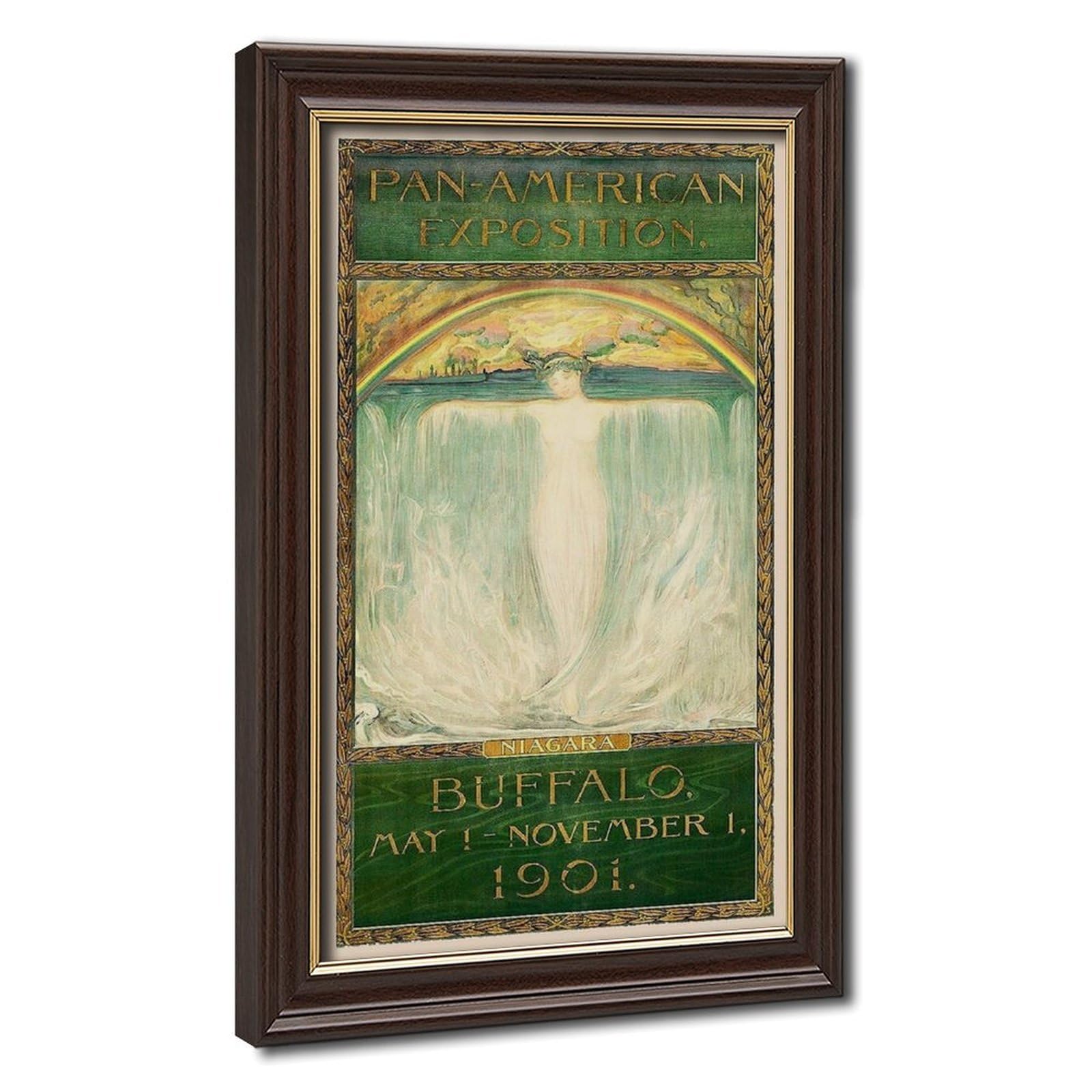 WCYB 1901 Pan America Exposition Buffalo Niagara Falls Vintage Posters Prints Canvas Deco Paintings Wall Art Hangable Frame 12" L X 18" W