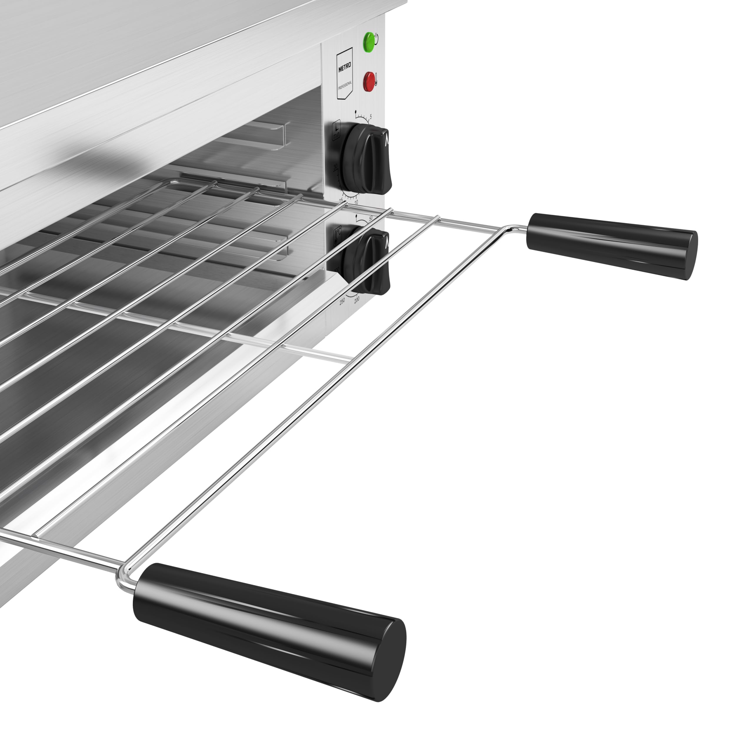 METRO Professional GSL1001 Salamandra con colector de restos, acero inoxidable, 28 x 61 x 33 cm, 2500 W