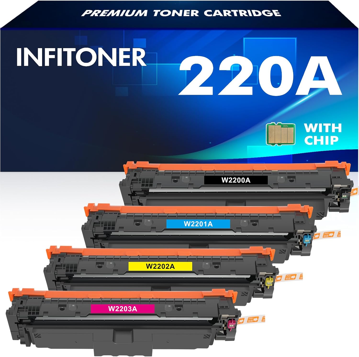 220A 220X MFP 4302dw Toner: für HP 220A Toner Set Kompatibel für Color LaserJet Pro MFP 4302fdw 4202dw 4302dw 4202dn 4302fdn Schwarz Cyan Gelb Magenta, W2200A W2201A W2202A W2203A, 4PK Mit Chip